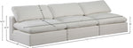 Comfy - Linen Modular Armless Sofa 3 Seats