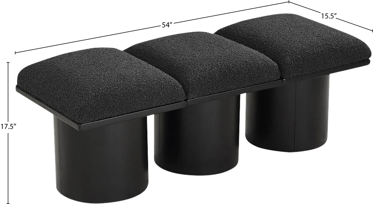 Pavilion - 3 Piece Modular Bench With Black Base