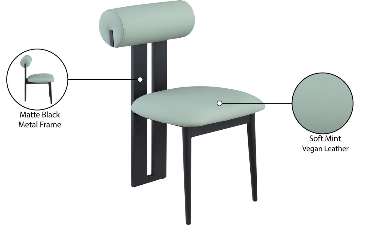 Dario - Faux Leather Dining Chair With Black Frame (Set of 2)