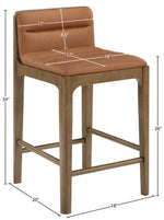 Ellis - Vegan Leather Upholstered Counter Stool (Set of 2) - Brown Base