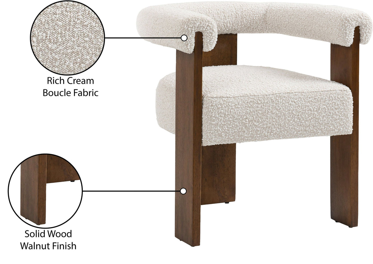 Barrel - Dining Chair - Dark Brown / Cream