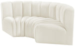 Arc - Velvet 3 Piece Modular U-Shaped Sofa