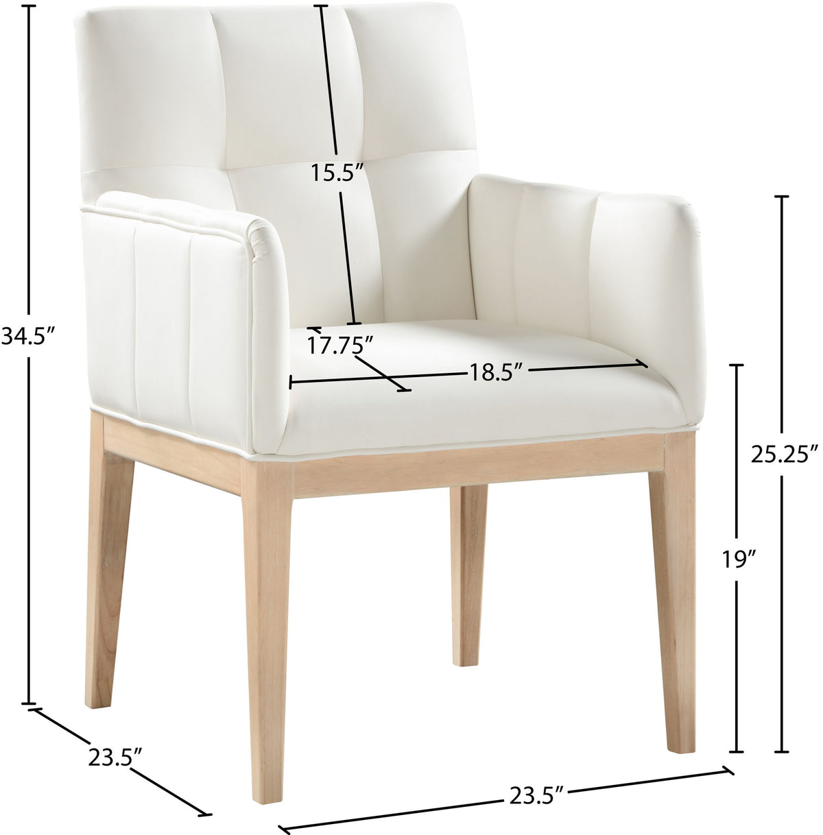 Adrian - Dining Arm Chair (Set of 2) - Light Brown Legs