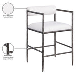 Axis - Linen Textured Cream Fabric Upholstered Counter Stool (Set of 2)