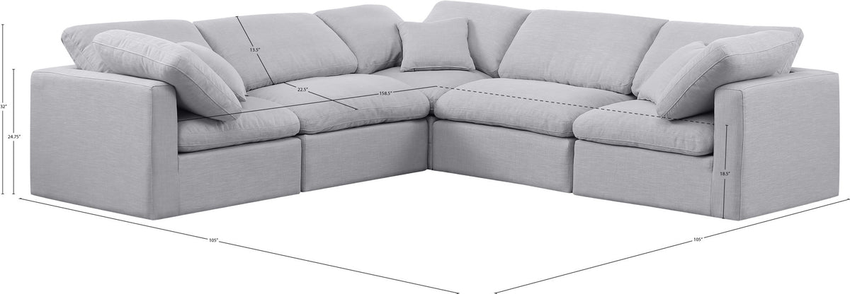 Indulge - Linen 5 Piece Modular Corner Sectional