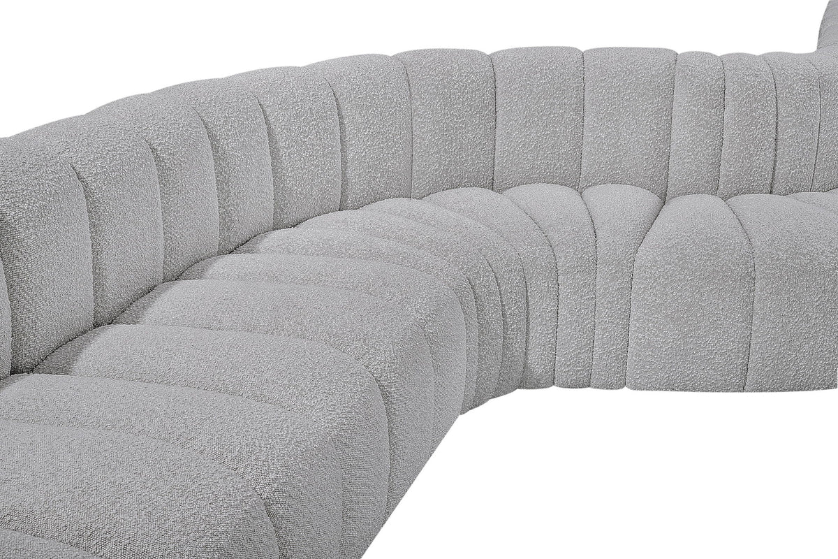 Arc - Boucle Fabric 8 Piece U-Shaped Modular Sofa