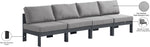 Nizuc - Outdoor Patio 4 Seat Armless Modular Sofa With Gray Frame