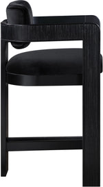 Sacha - Velvet Stool With Black Base