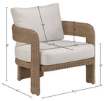 Sandbay - Olefin Water Resistant Fabric And Wicker Outdoor Patio Accent Chair