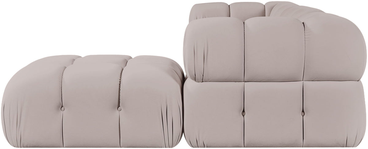 Orin - Velvet 4 Piece Modular Sectional With Chaise