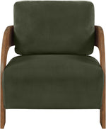Cedra - Velvet Performance Fabric Upholstered Accent Chair - Brown Frame
