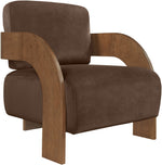 Cedra - Velvet Performance Fabric Upholstered Accent Chair - Brown Frame