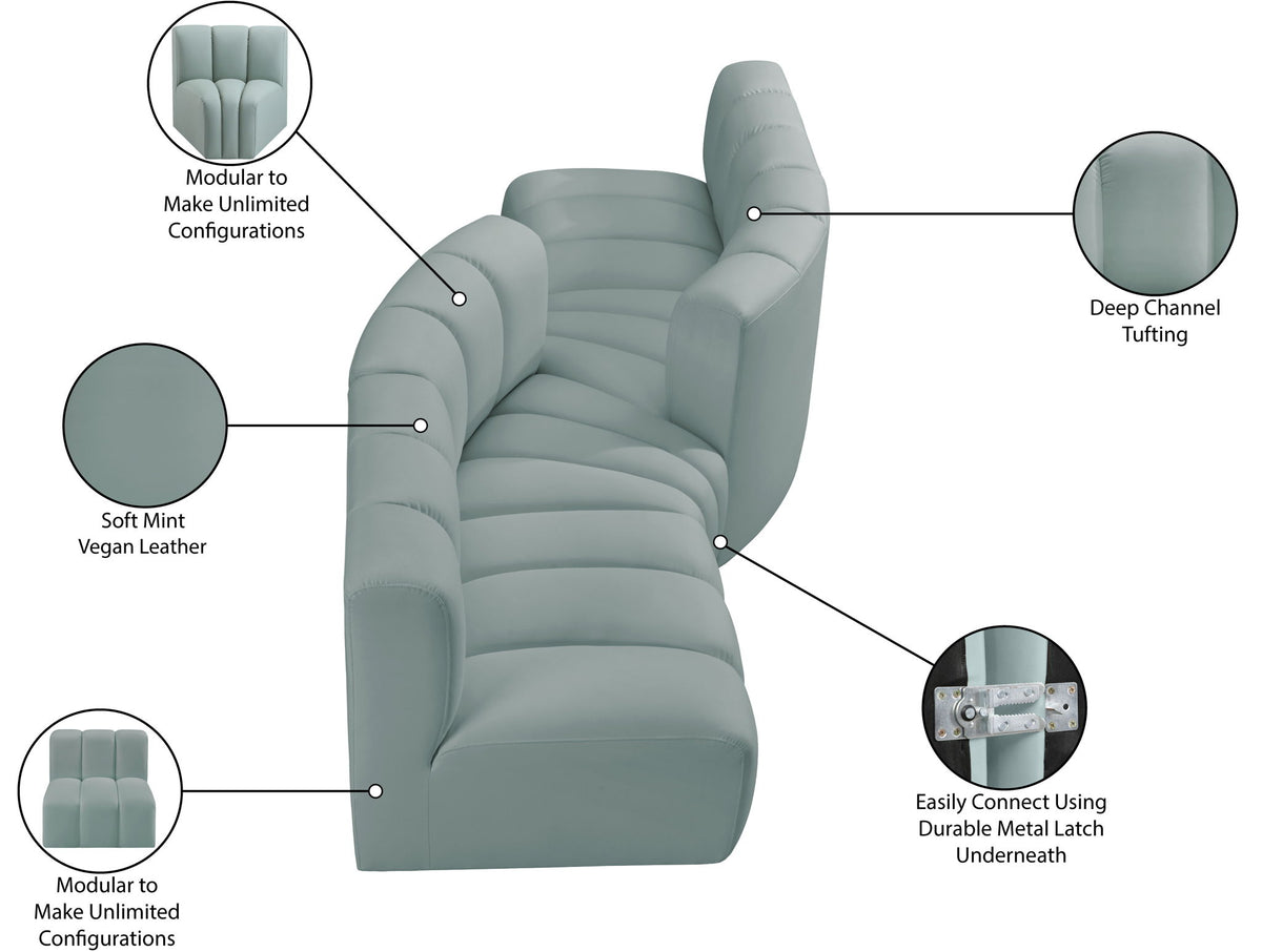 Arc - Faux Leather 4 Piece Sofa