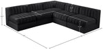 Rummi - Armless Velvet Performance Fabric Upholstered 5 Piece Modular Sectional
