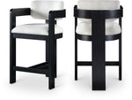 Sacha - Linen Stool With Black Base