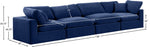 Comfy - Velvet Modular Sofa 4 Seats