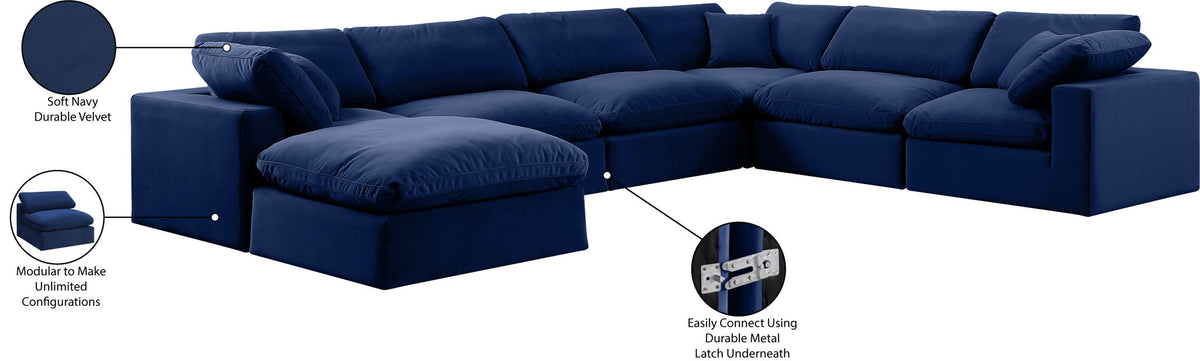 Comfy - 7 Piece Velvet Modular Sectional With Chaise