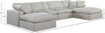 Comfy - 6 Piece Linen Modular Double Chaise Sectional