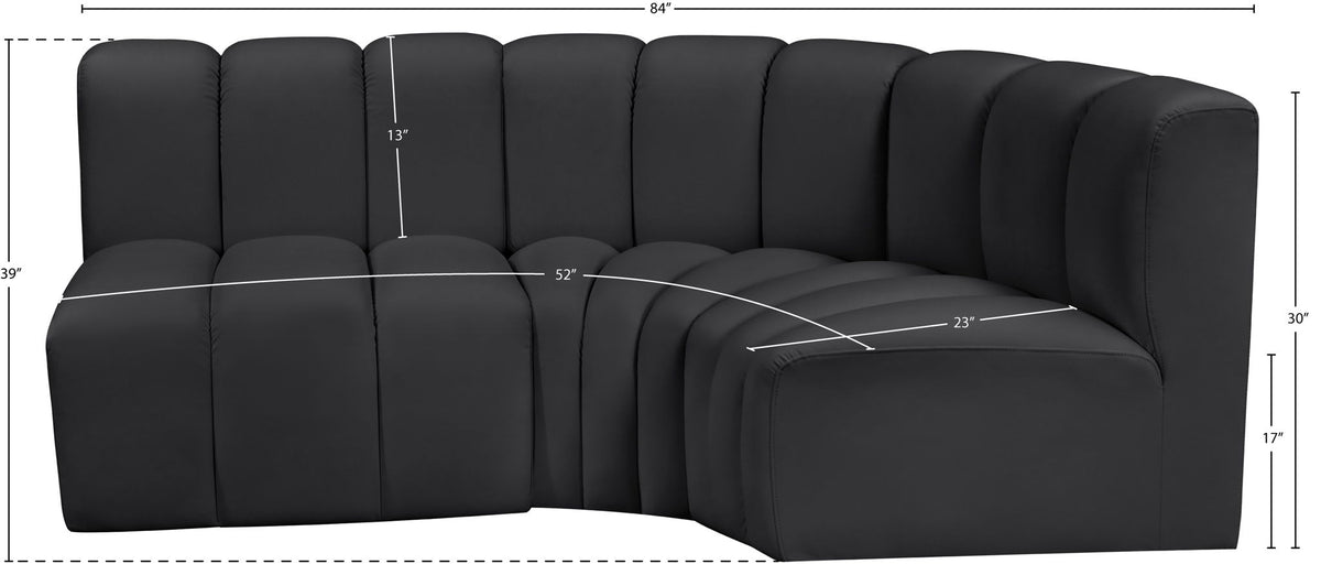 Arc - Faux Leather 3 Piece Sofa