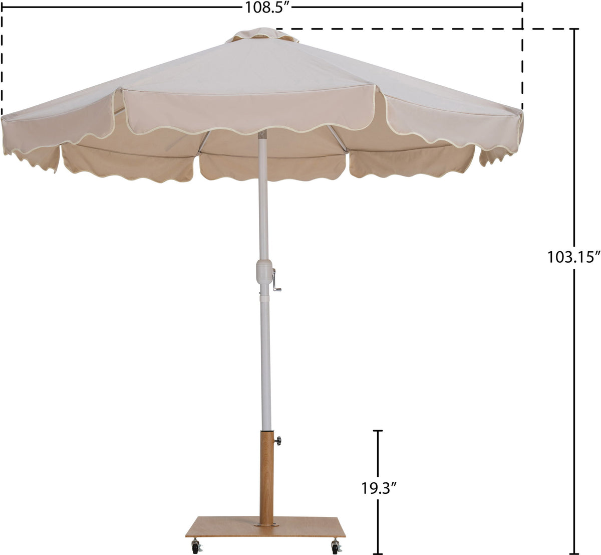 Amalfi - Aluminum Patio Umbrella - Light Brown Base / White Pole