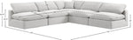 Comfy - 5 Piece Velvet Modular Corner Armless Sectional
