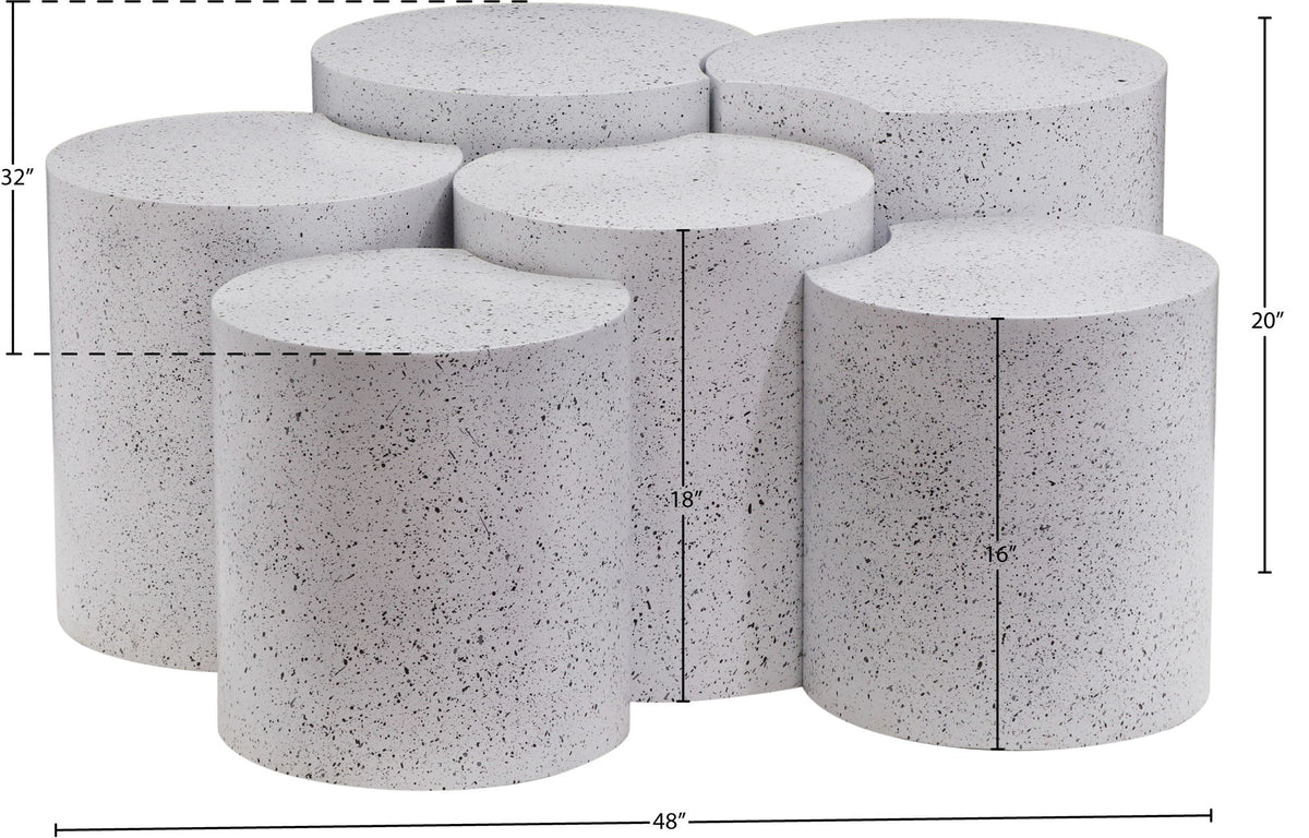 Dimple - 20" 6 Piece Modular Coffee Table - Terazzo Finish