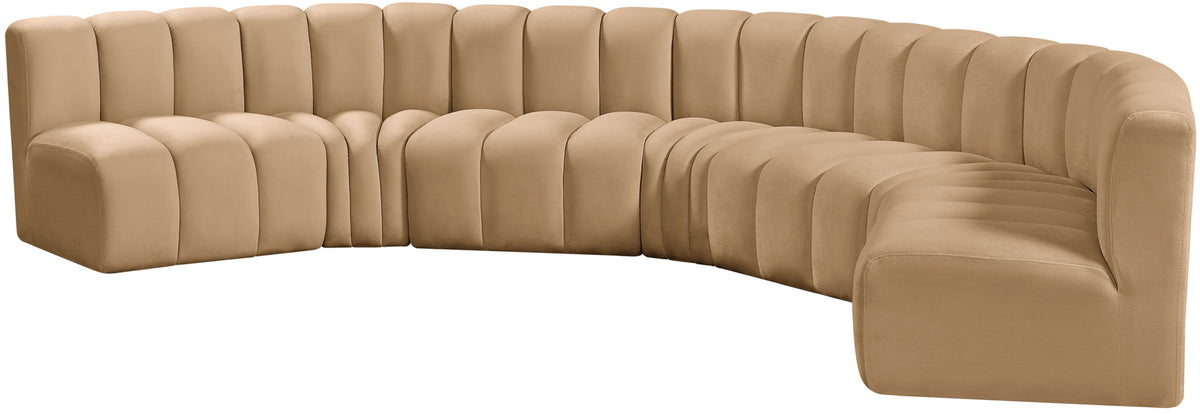 Arc - Velvet 7 Piece U-Shaped Modular Sofa