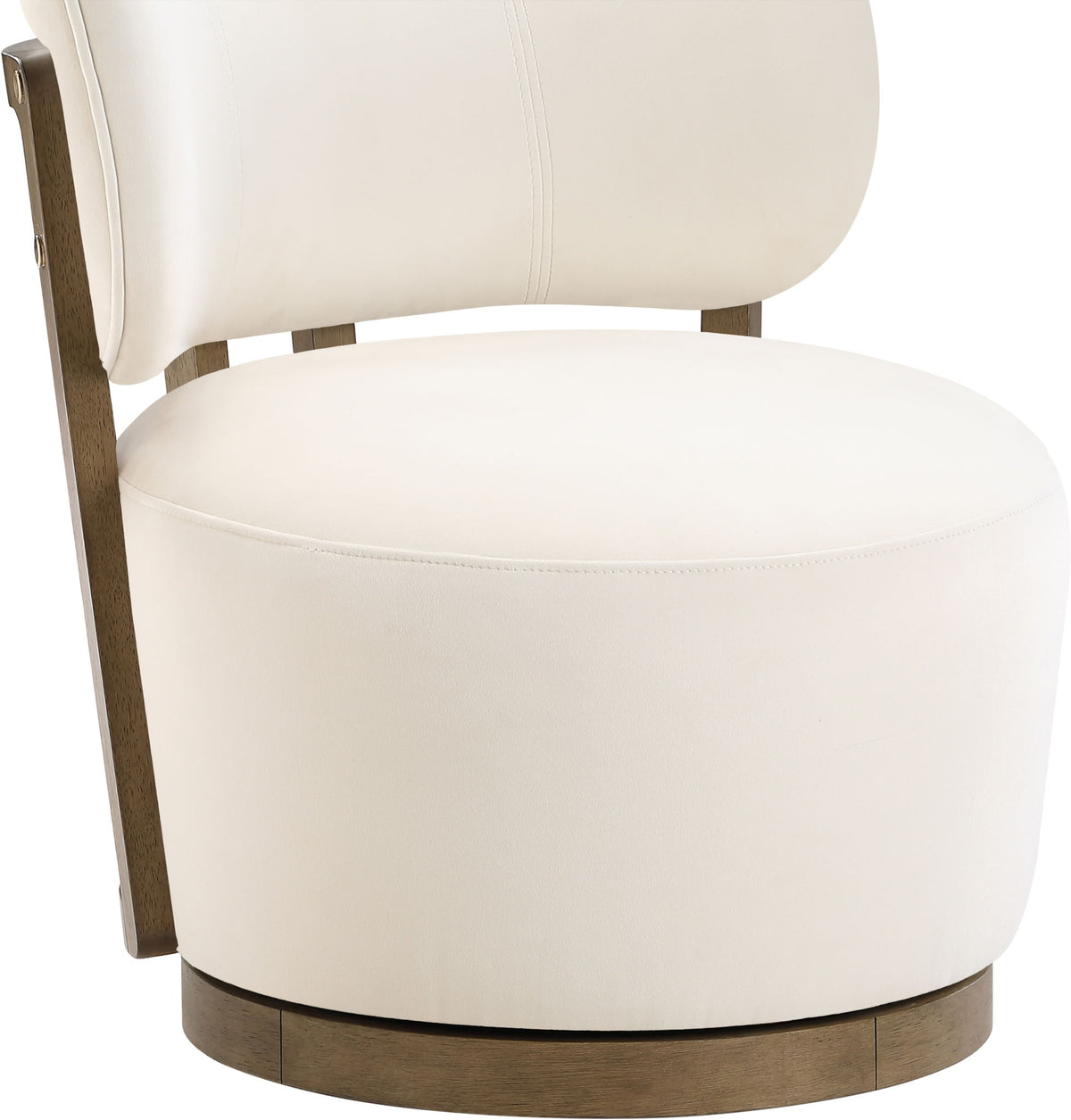 Elara - Velvet Upholstered Swivel Accent Chair - Stained Brown