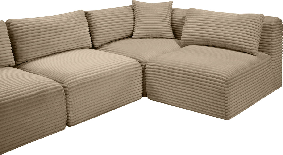 Shaggy - Fabric 6 Piece Modular U-Shaped Armless Sectional