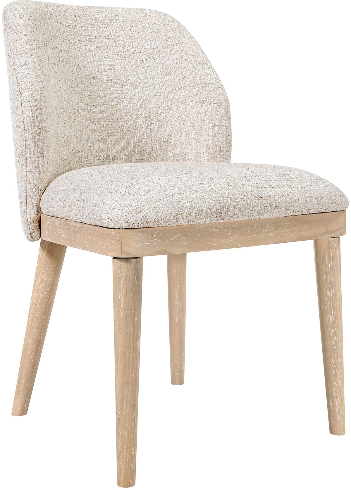 Valeo - Linen Textured Fabric Upholstered Dining Chair (Set of 2) - Painted Natural Base