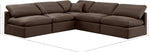 Indulge - Velvet 5 Piece Modular Corner Armless Sectional