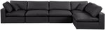 Comfy - 5 Piece Faux Leather Modular Sectional
