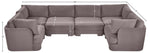 Hammond - Velvet Performance Fabric Upholstered 6 Piece U-Shaped Sectional