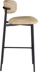 Lupita - Vegan Leather Upholstered Bar Stool With Matte Black Frame (Set of 2)