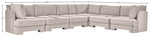 Hammond - Velvet Performance Fabric Upholstered 6 Piece Corner Sectional