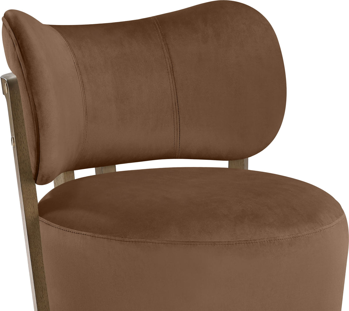Elara - Velvet Upholstered Swivel Accent Chair - Stained Brown