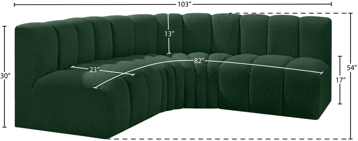 Arc - Boucle Fabric 4 Piece Corner Modular Sofa