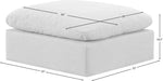 Indulge - Linen Ottoman - White