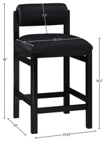 Roundhill - Faux Leather Counter Stool - Black Frame