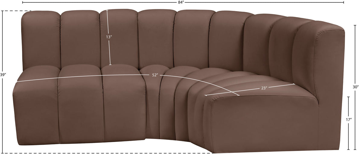 Arc - Faux Leather 3 Piece Sofa