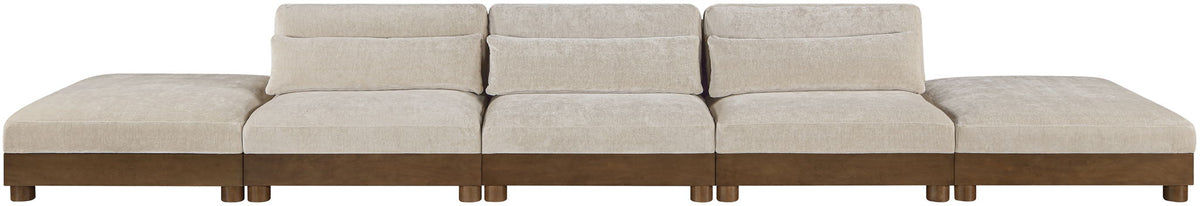 Turin - Chenille Fabric Upholstered Modular Sectional - Taupe