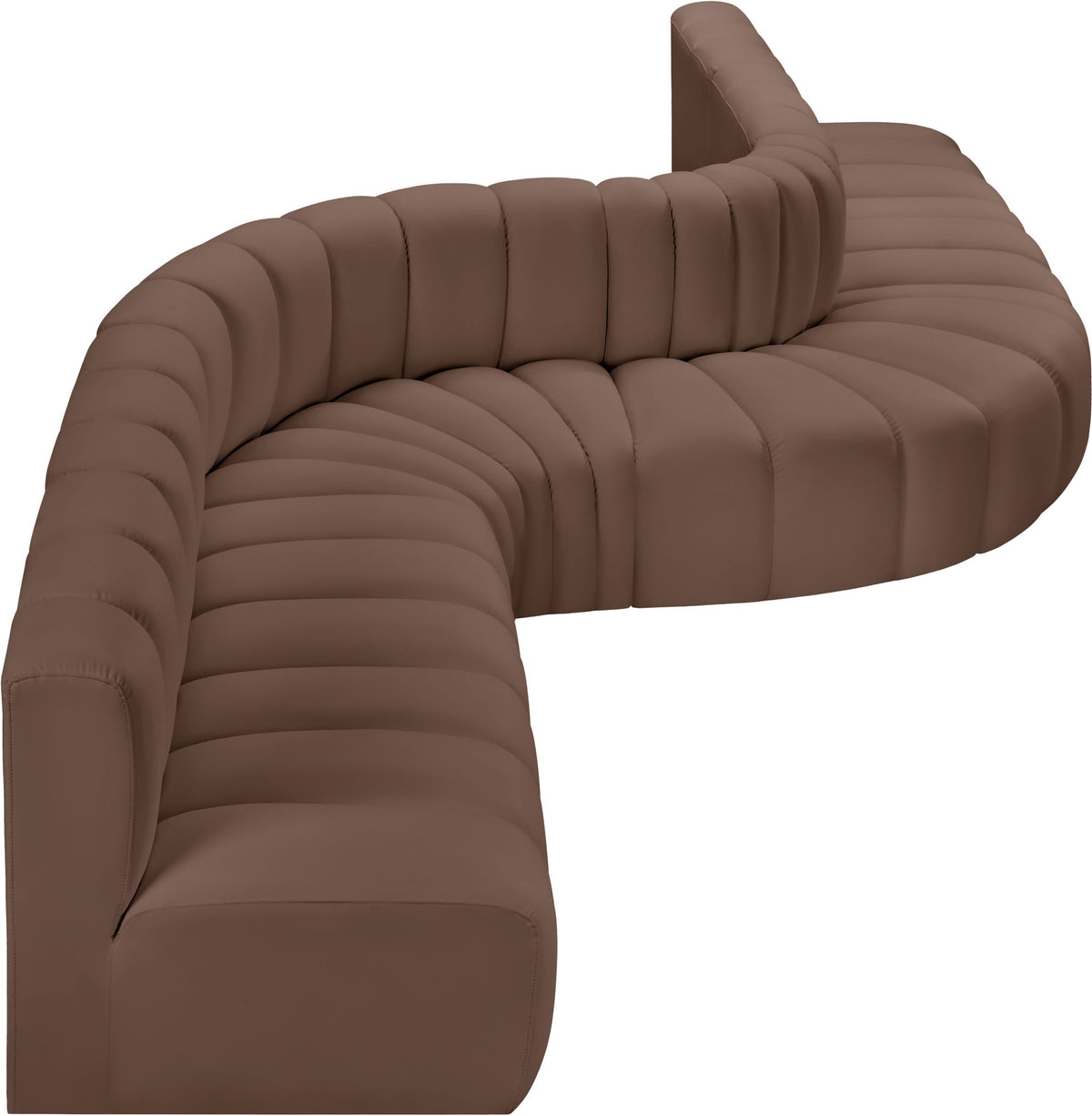 Arc - Faux Leather 8 Piece Curved Modular Sofa