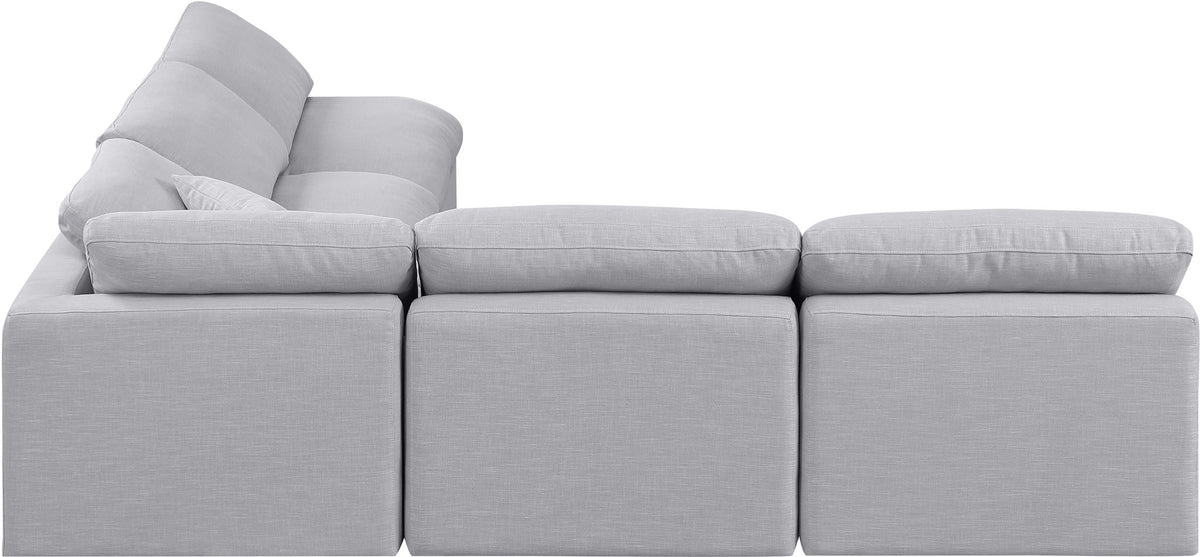 Indulge - Linen 5 Piece Modular Corner Armless Sectional