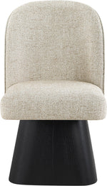 Marlowe - Linen Textured Fabric Upholstered Swivel Dining Side Chair - Stained Black