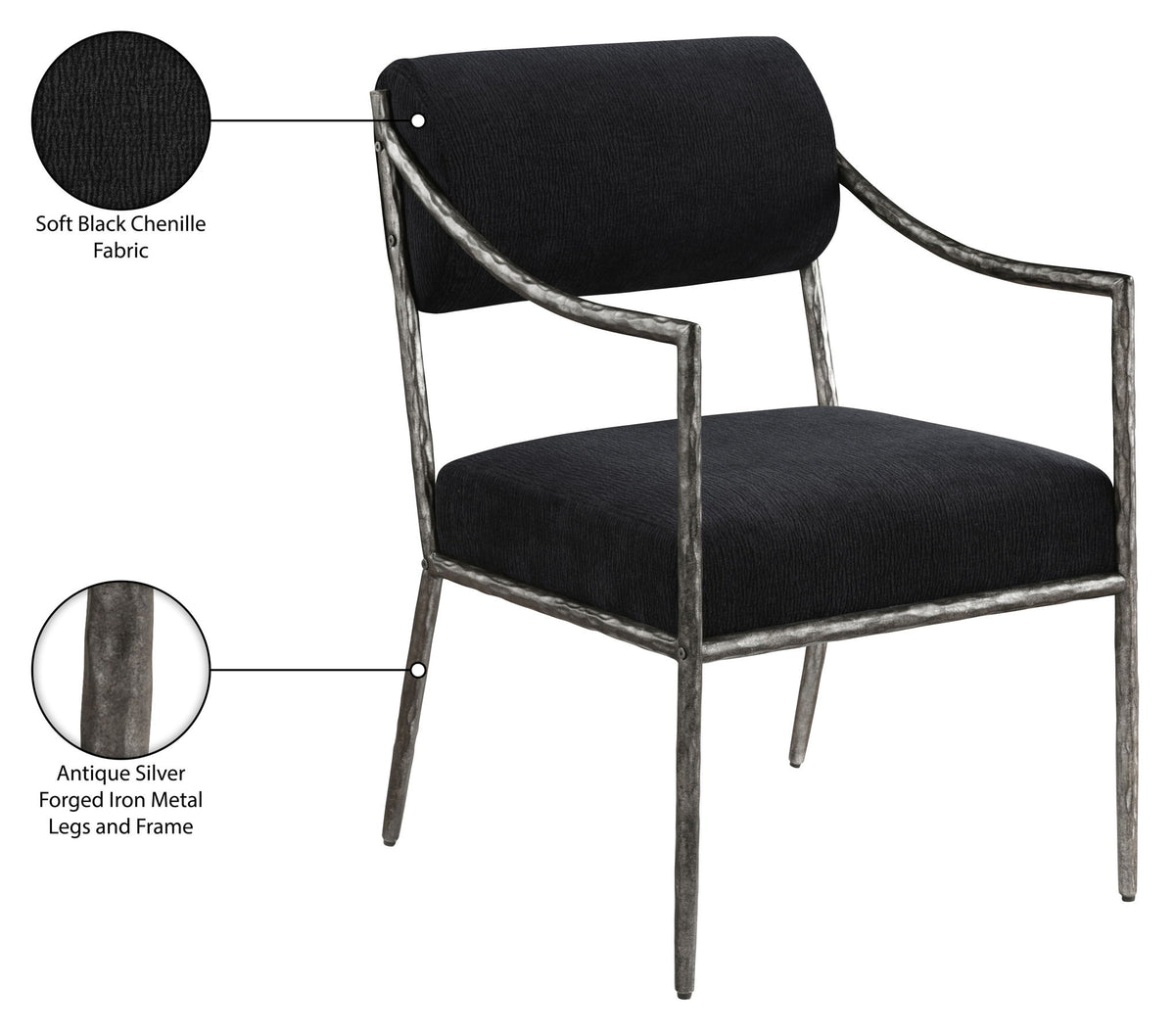 Bastille - Upholstered Dining Arm Chair (Set of 2) - Silver Frame