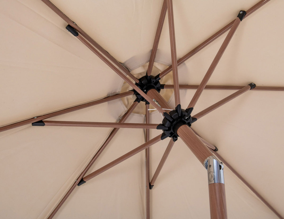 Amalfi - Aluminum Patio Umbrella - White Base / Light Brown Pole