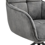 Noah - Fabric And Metal Legs Dining Room Accent Chair (Set of 2) - Charcoal / Black