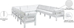 Nizuc - Outdoor Patio 12 Piece Modular Sectional With White Frame