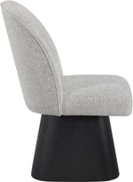 Marlowe - Linen Textured Fabric Upholstered Swivel Dining Side Chair - Stained Black
