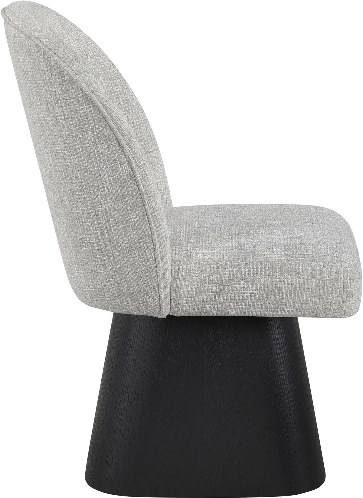 Marlowe - Linen Textured Fabric Upholstered Swivel Dining Side Chair - Stained Black